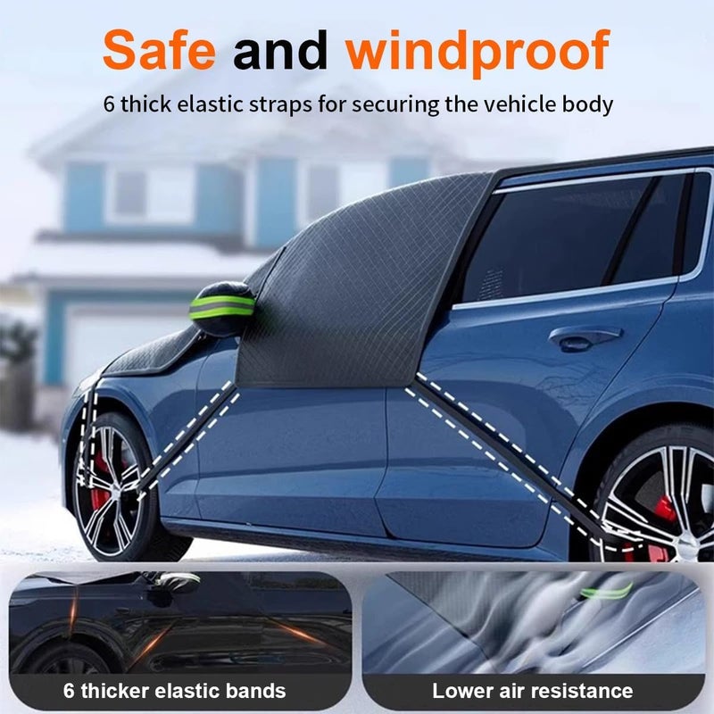 Windshield Cover for Ice and Snow for CRV CR-V 2006-2023 2024 2025 2026, Ice & Sleet Waterproof Embedded with Magnets Side Mirror Protector - Image 4