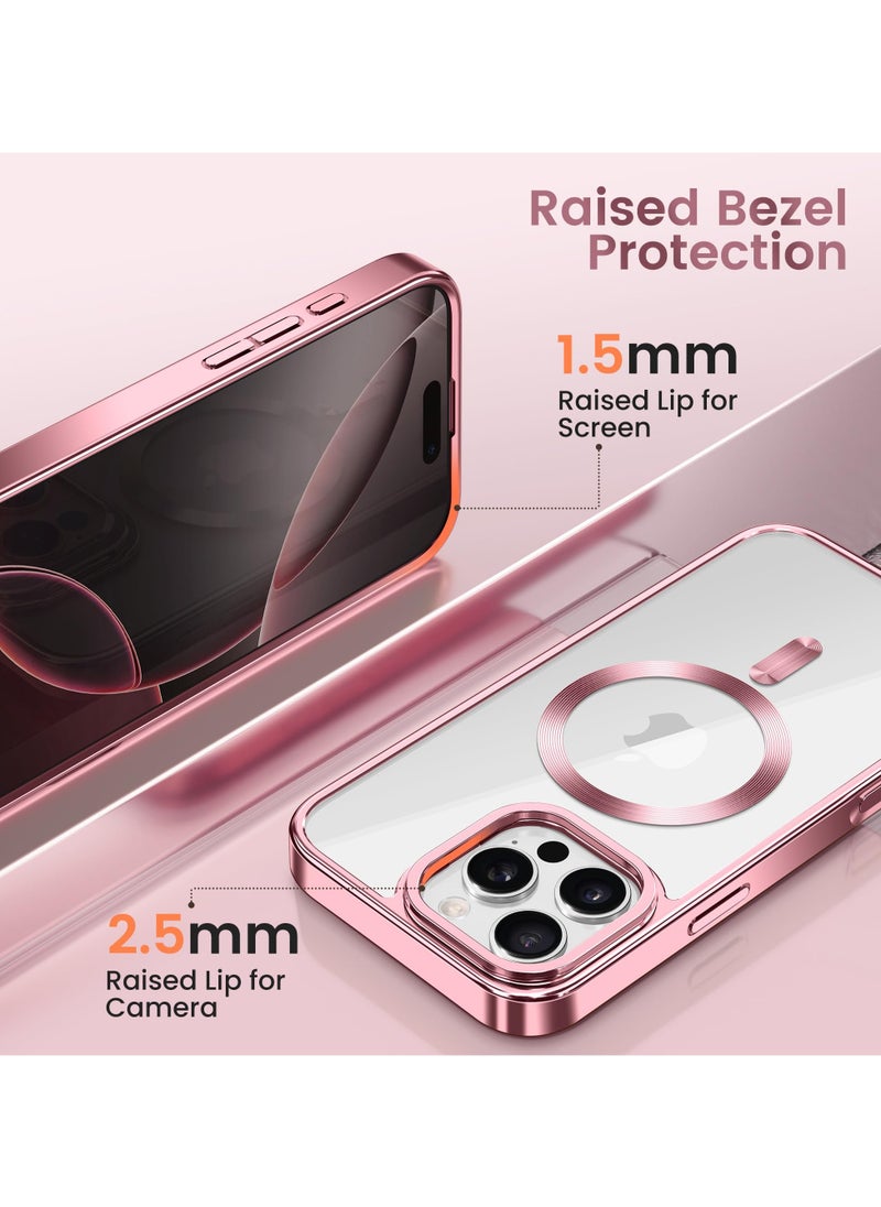 GolbinBox - For iPhone 16 Pro Magnetic Phone Case with Holder [Compatible with MagSafe] [Camera Control Capture Button] [16FT Premium Drop Protection] Shockproof Ultra-Thin Phone Case 6.3 Inch Pink - Image 1