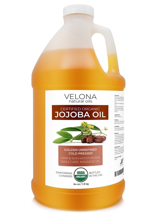 velona Jojoba Oil Usda Certified Organic64 Oz 100% Pure And Natural Carrier Oil Golden Unrefined Cold Pressed Hexane Free - Image 1