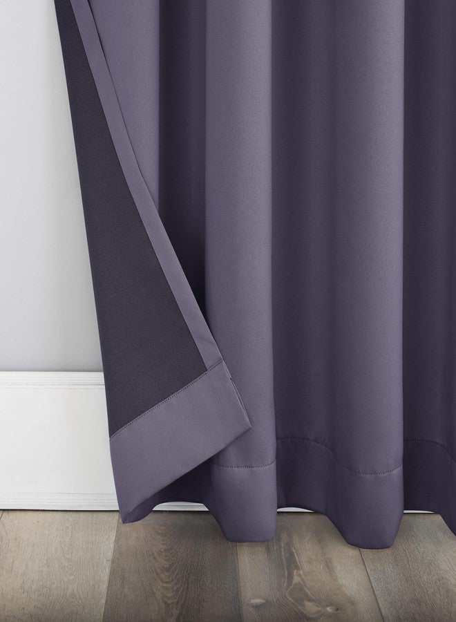 Sun Zero Barrow 2-Pack Solid Total Blackout Grommet Curtain Panel Pair, 54" x 84", Lavender - Image 4