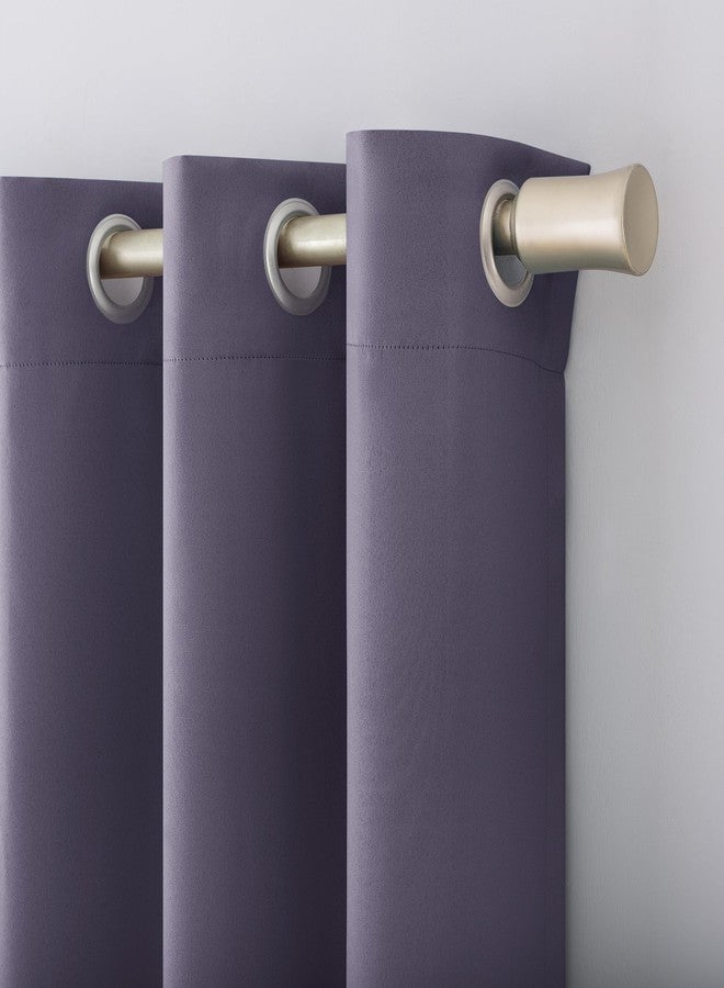 Sun Zero Barrow 2-Pack Solid Total Blackout Grommet Curtain Panel Pair, 54" x 84", Lavender - Image 2