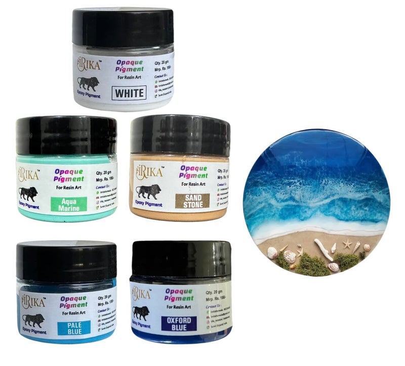 IRIKA Ocean Theme Opaque Paste Pigment Set for Resin Art - 5 Colors, 20g Each - Image 1