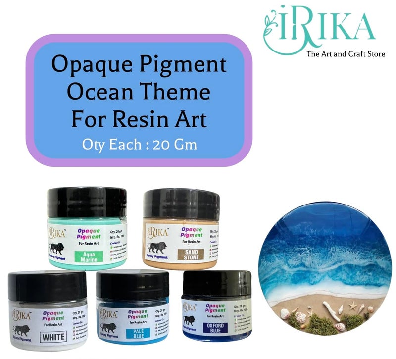 IRIKA Ocean Theme Opaque Paste Pigment Set for Resin Art - 5 Colors, 20g Each - Image 2