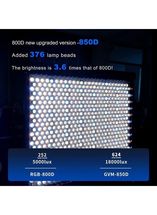 GVM Great Video Maker GVM RGB Video Lighting, Bi-Color Led Video Light Kit with APP Control, 2 Packs 850D Photography Lighting Kit CRI 97+ for Web Conference, YouTube, Gaming, Zoom, Aluminum Alloy Shell  - Image 3