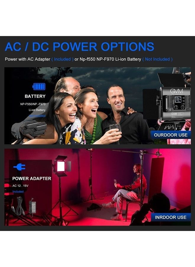 GVM Great Video Maker - GVM RGB Video Lighting, Bi-Color Led Video Light Kit with APP Control, 2 Packs 850D Photography Lighting Kit CRI 97+ for Web Conference, YouTube, Gaming, Zoom, Aluminum Alloy Shell - Image 1