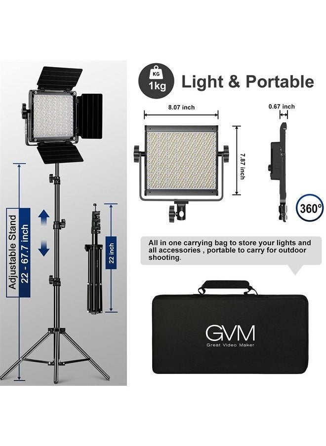 GVM Great Video Maker - GVM RGB Video Lighting, Bi-Color Led Video Light Kit with APP Control, 2 Packs 850D Photography Lighting Kit CRI 97+ for Web Conference, YouTube, Gaming, Zoom, Aluminum Alloy Shell - Image 1