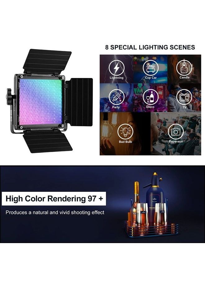 GVM Great Video Maker GVM RGB Video Lighting, Bi-Color Led Video Light Kit with APP Control, 2 Packs 850D Photography Lighting Kit CRI 97+ for Web Conference, YouTube, Gaming, Zoom, Aluminum Alloy Shell  - Image 5