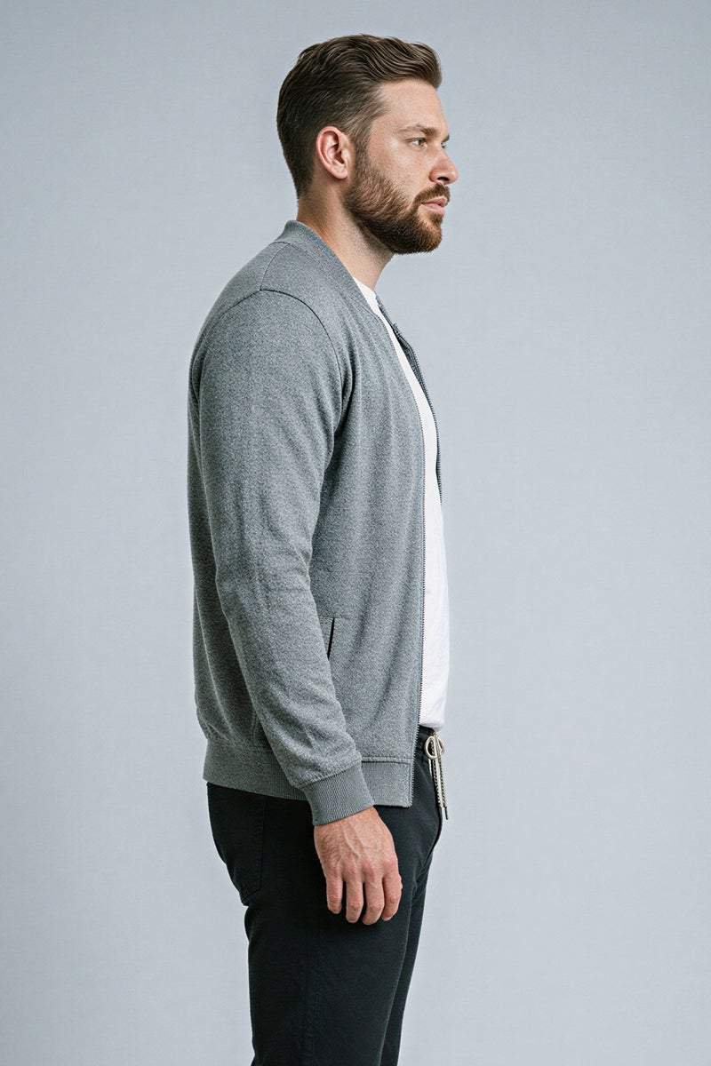 DeFacto Grey Man Regular Fit Cardigan Casual - Image 5