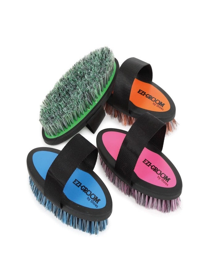 Shires Equestrian Ezi-Groom Grip Body Brush (Lime) - Image 1