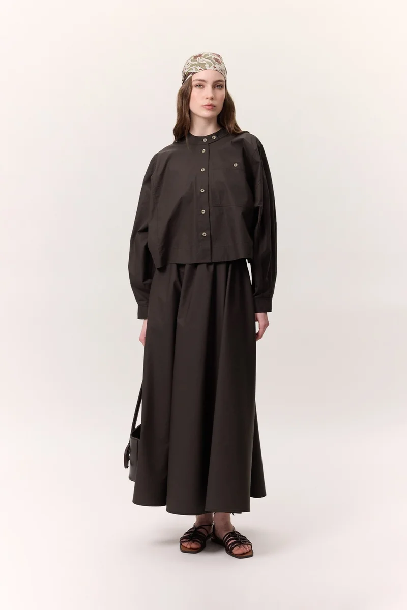 Manuka Flounce Premium Skirt Khaki