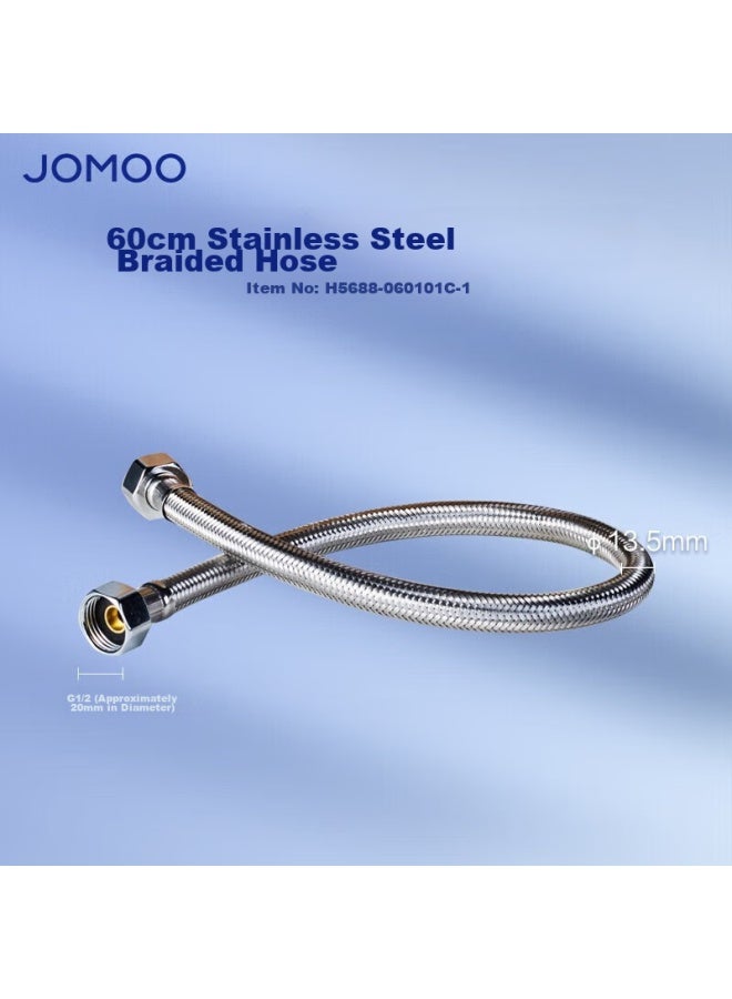 Jomoo Stainless Steel Metal Hot And Cold Water Inlet Toilet Water Heater Hose, 60cm, H5688-060101c - Image 1