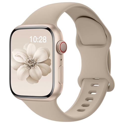 SuperNaNa Sport Silicone Band Compatible with Apple Watch Bands 40mm 38mm 41mm 44mm 45mm 42mm 49mm Women Men,Soft Wristband Waterproof Replacement Sport Strap for iWatch Bands Series 9 8 7 6 5 4 3 2 1 SE Ultra - Image 1