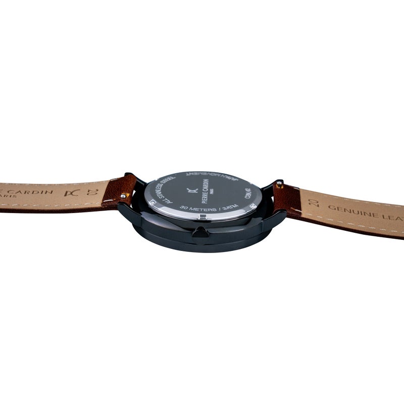 PIERRE CARDIN CBN.3024 CLASSIC ELEGANCE - LUXURY MEN'S WATCH WITH BROWN LEATHER BAND - Image 4
