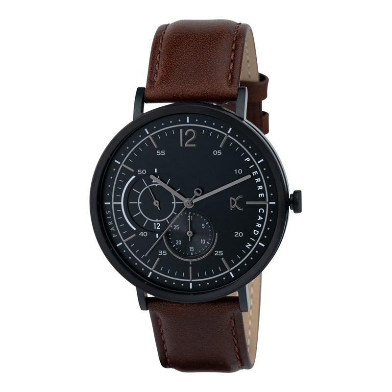 PIERRE CARDIN CBN.3024 CLASSIC ELEGANCE - LUXURY MEN'S WATCH WITH BROWN LEATHER BAND - Image 1