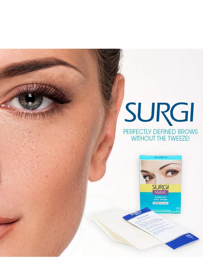 Surgi Surgi Wax Eyebrow Ready To Use Wax Strips 28 Strips, 2 Pack - Image 1