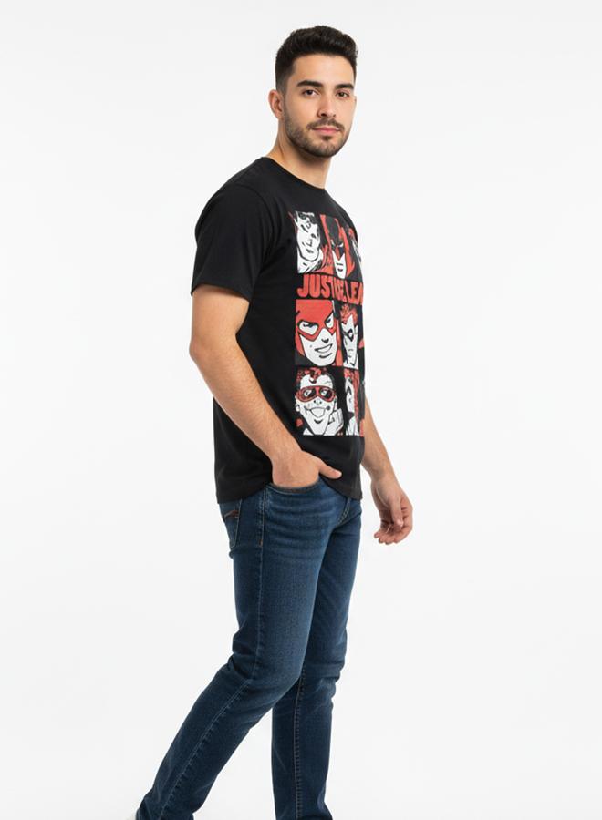 Take Two Men Black Justice League Graphic T-Shirt - Image 1