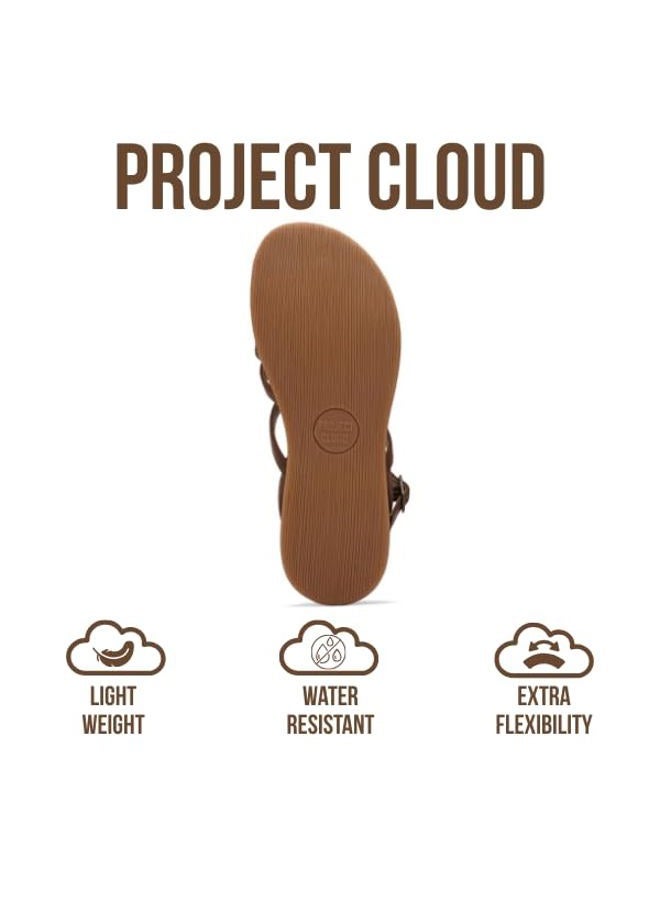 Project Cloud Wedge Sandals Women Footwear - Comfortable Soft & Plush Insole Boho Strappy Womens Sandals 2026 with Lightweight and Non-Slip Durable Oustole (NICE), Whiskey, 6.5 - Image 4