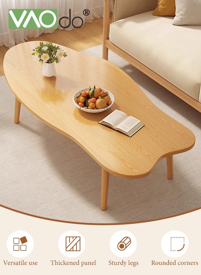 فاو دو طاولة قهوة حديثة، طاولة قهوة على شكل سحابة للمساحات الصغيرة، طاولة عرض منخفضة بسيطة للعرض، طاولة أرضية سهلة التجميع، طاولة شاي لغرفة المعيشة غرفة نوم مكتب 80*40*60 سم - Image 2