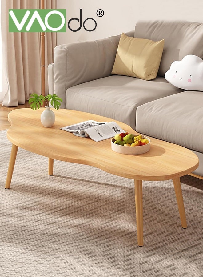 فاو دو طاولة قهوة حديثة، طاولة قهوة على شكل سحابة للمساحات الصغيرة، طاولة عرض منخفضة بسيطة للعرض، طاولة أرضية سهلة التجميع، طاولة شاي لغرفة المعيشة غرفة نوم مكتب 80*40*60 سم - Image 1