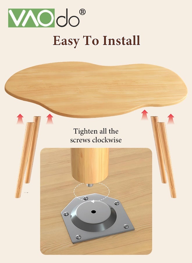 فاو دو طاولة قهوة حديثة، طاولة قهوة على شكل سحابة للمساحات الصغيرة، طاولة عرض منخفضة بسيطة للعرض، طاولة أرضية سهلة التجميع، طاولة شاي لغرفة المعيشة غرفة نوم مكتب 80*40*60 سم - Image 5