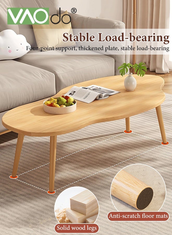 فاو دو طاولة قهوة حديثة، طاولة قهوة على شكل سحابة للمساحات الصغيرة، طاولة عرض منخفضة بسيطة للعرض، طاولة أرضية سهلة التجميع، طاولة شاي لغرفة المعيشة غرفة نوم مكتب 80*40*60 سم - Image 3