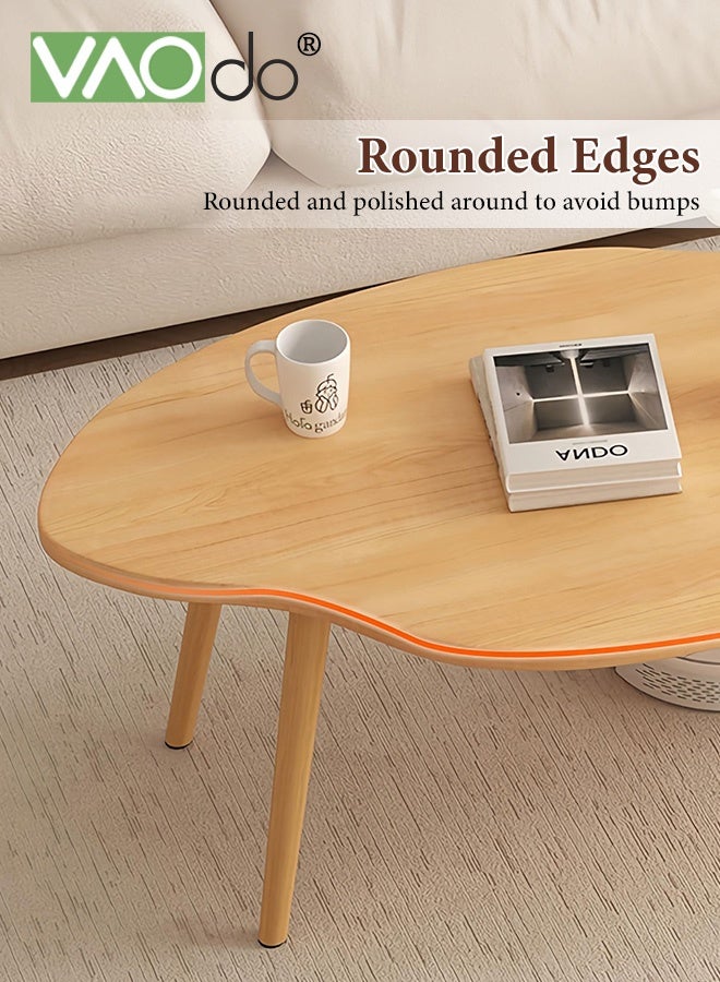 فاو دو طاولة قهوة حديثة، طاولة قهوة على شكل سحابة للمساحات الصغيرة، طاولة عرض منخفضة بسيطة للعرض، طاولة أرضية سهلة التجميع، طاولة شاي لغرفة المعيشة غرفة نوم مكتب 80*40*60 سم - Image 4