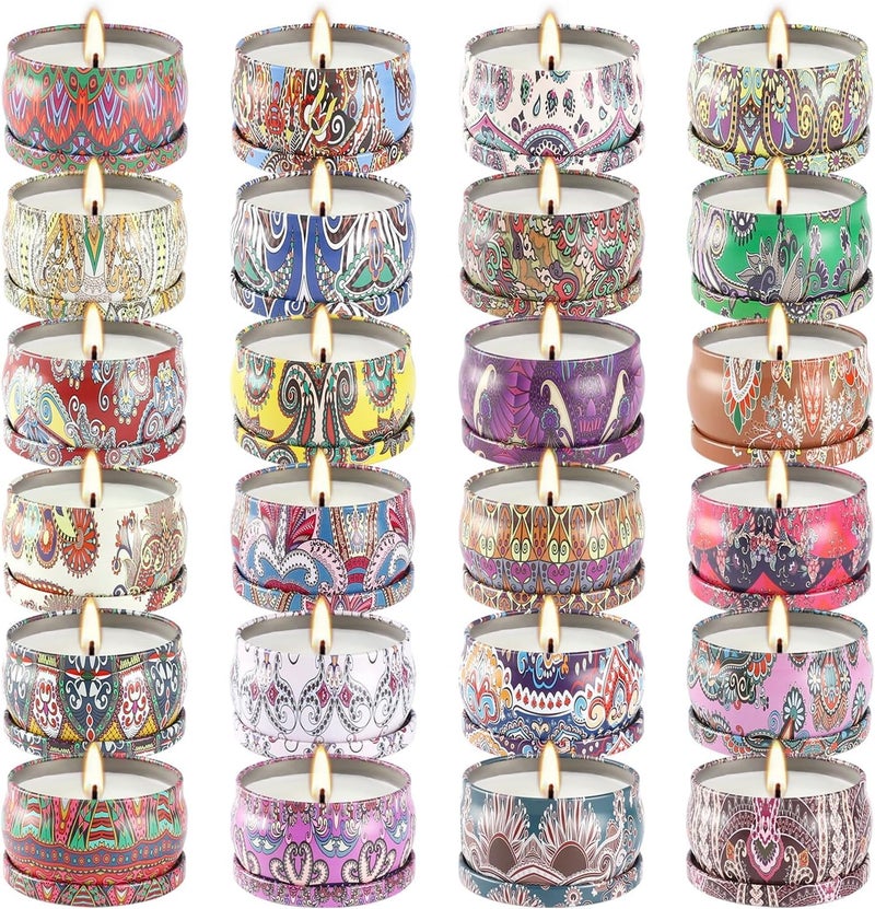 Howemon 24 Pack Scented Candles Set for Home, Relaxing Stress Relief, Aromatherapy - Natural Soy Wax and Fragrance - Gifts for Women, Mom, Best Friend, Wife, Birthday - Image 1