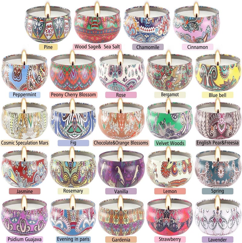 Howemon 24 Pack Scented Candles Set for Home, Relaxing Stress Relief, Aromatherapy - Natural Soy Wax and Fragrance - Gifts for Women, Mom, Best Friend, Wife, Birthday - Image 2