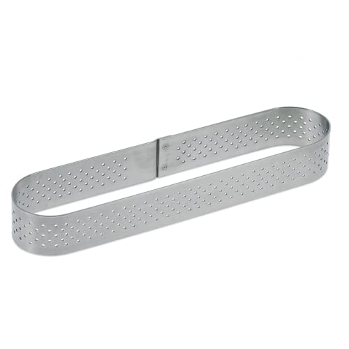 de Buyer Perforated Oblong Tart Ring - 5.7” x 1.4” - Perfect for Baking Beautifully Crisp Tarts - Easy to Use & Clean - Made in France - Image 1