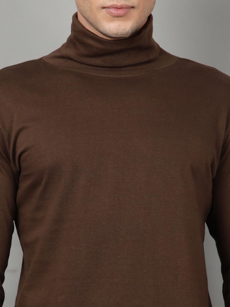 KRYPTIC Men’s Winter Wear Solid Turtleneck T-Shirt - Comfortable Cotton Full Sleeve Casual Top - Image 5