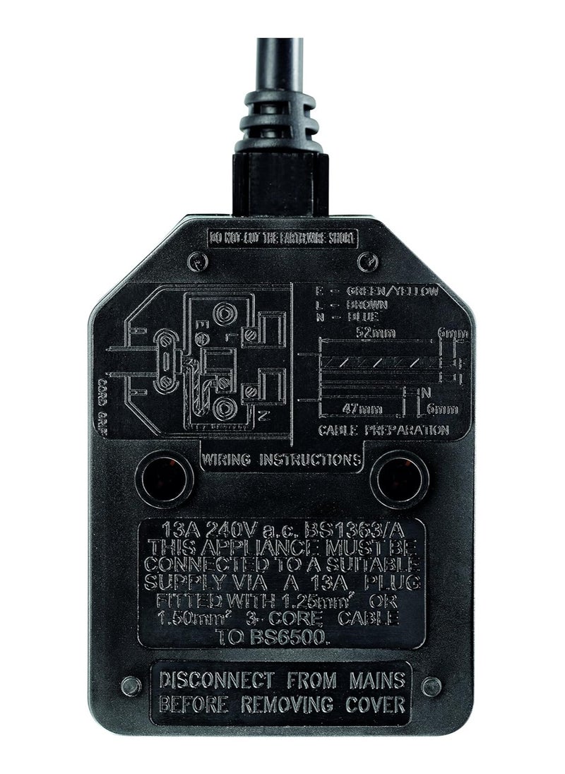 MASTERPLUG - Masterplug EXS1315B-01 Heavy Duty Single Socket Extension Lead, 5 Metres, Black - Image 1