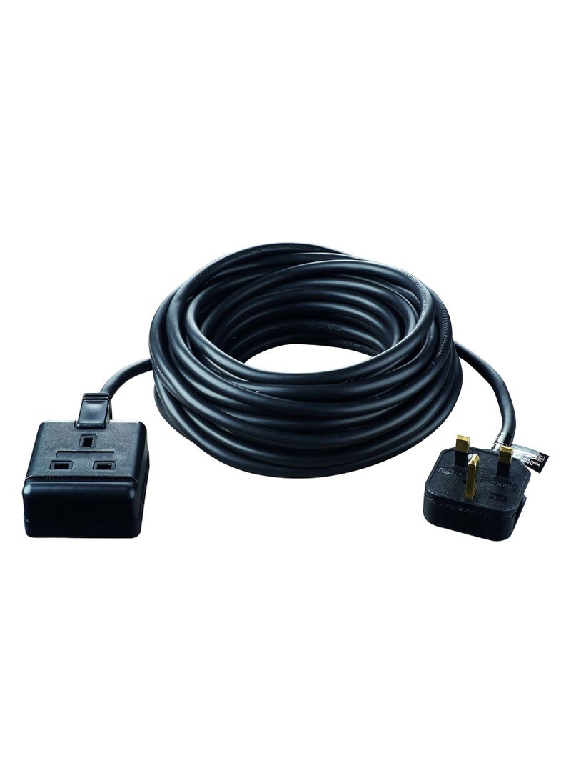 MASTERPLUG - Masterplug EXS1315B-01 Heavy Duty Single Socket Extension Lead, 5 Metres, Black - Image 1