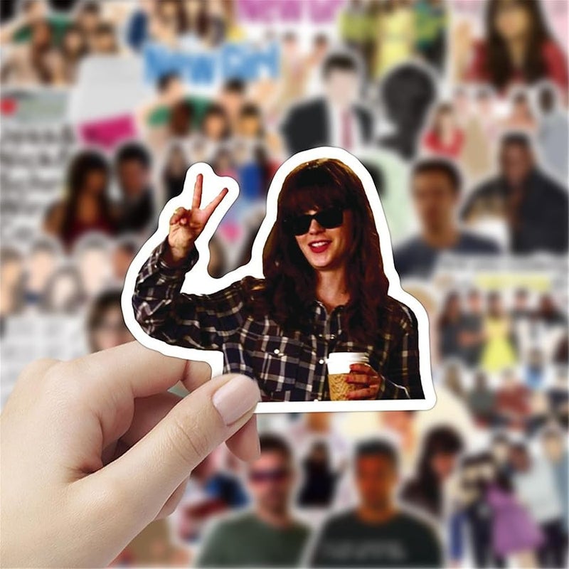 LHST 50pcs New Girl Stickers TV Play Sticker Goodie Bag Stuffers Vinyl Waterproof Holiday Party Stickers for Kids and Youth Adult Party Favors Gifts Party Supplies Decorations (New Girl) - Image 4