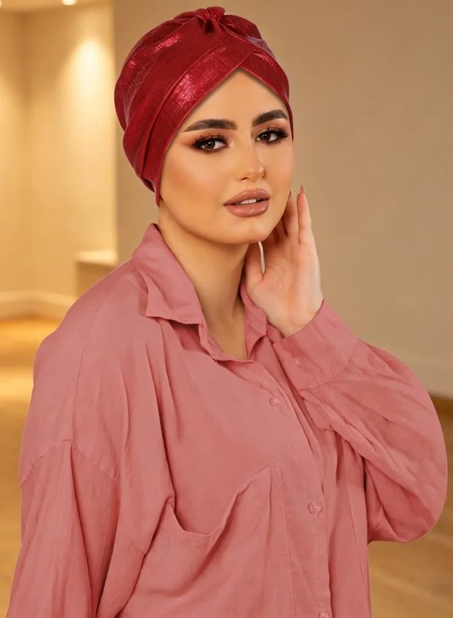 Take Two Red Knotted Turban Hijab