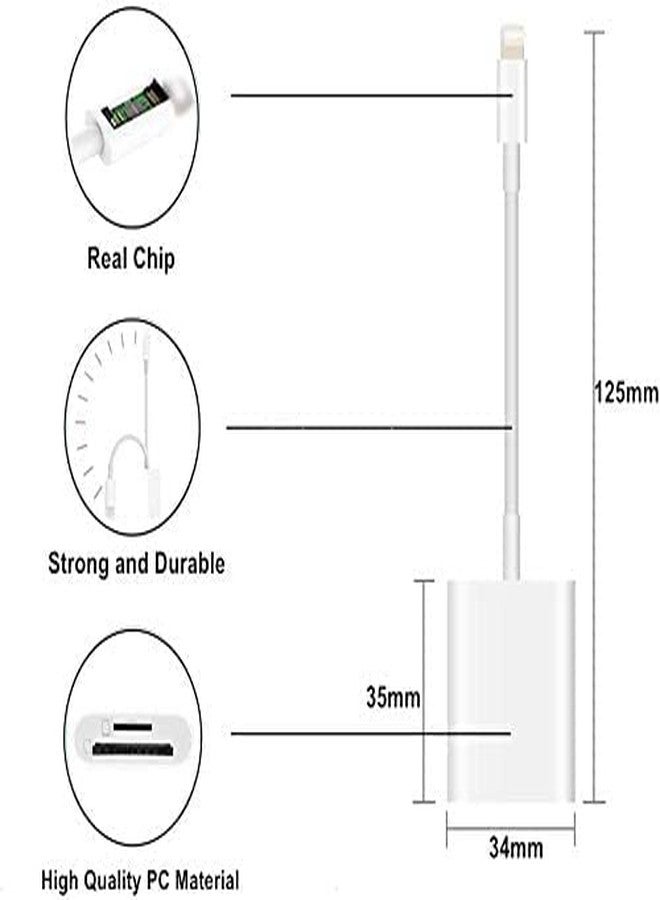 esbeecables Sd Card Reader for iPhone iPad Camera,[Apple MFi Certified] Dual Slot Lightning to SD/TF Card Camera Memory Card Reader Adapter for iPhone 14/13/12/11/X/XS/XR/8/7 iPad,Quickly Transfer Photos Videos - Image 2