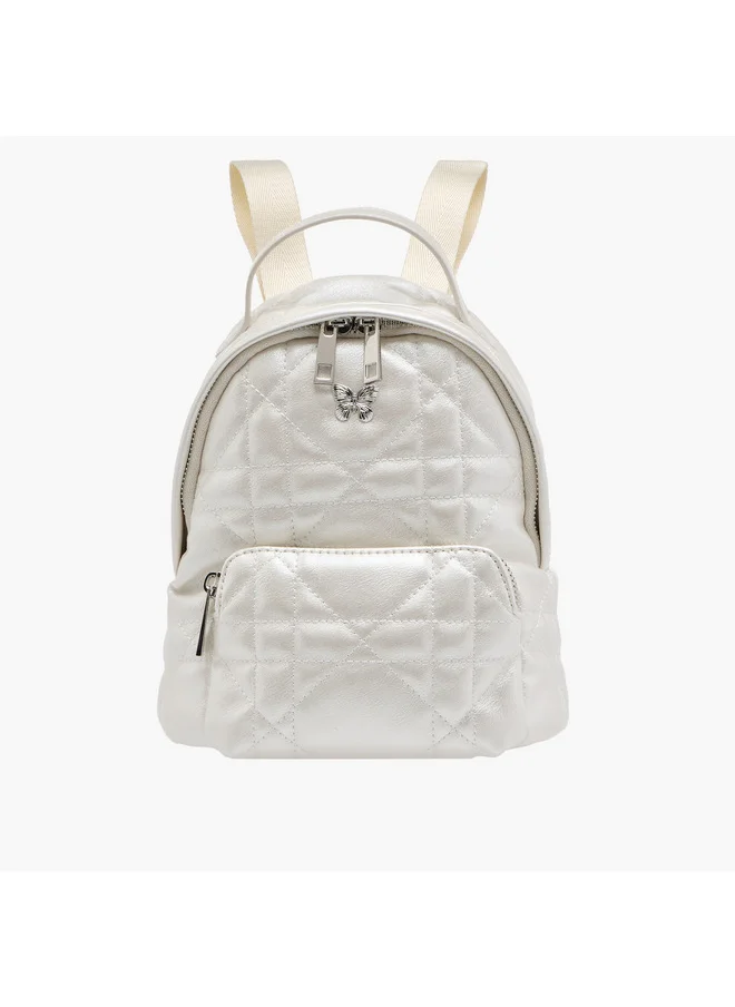 Little Missy Girls Quilted Backpack with Zip Closure and Adjustable Strap