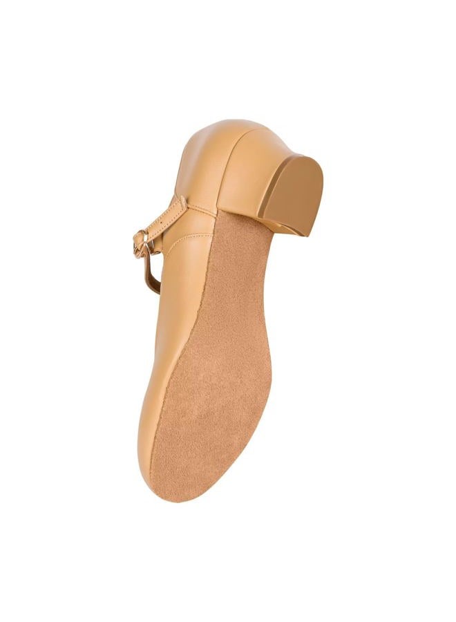 ARCLIBER Brown Character Shoes for Women Suede Sole Low Heel Cuban Heel Dance Shoes Ankle Strap Dancing Shoes-6US - Image 4