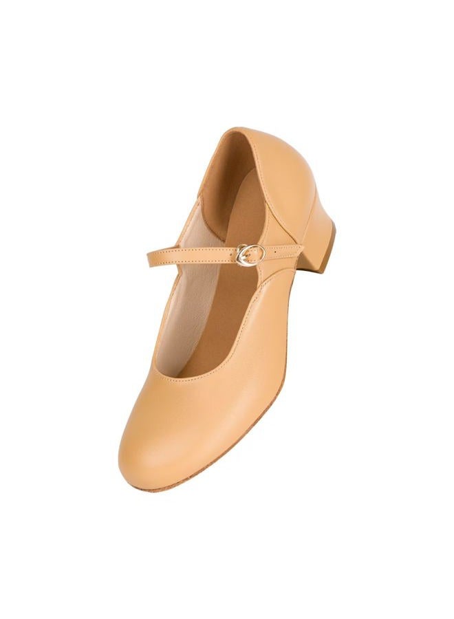 ARCLIBER Brown Character Shoes for Women Suede Sole Low Heel Cuban Heel Dance Shoes Ankle Strap Dancing Shoes-6US - Image 1