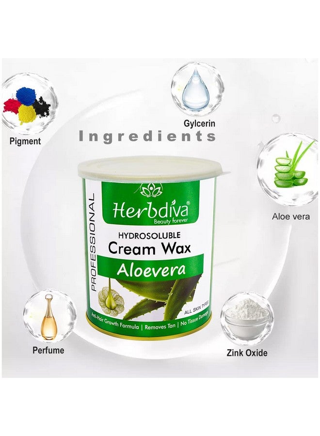Herbdiva Aloe Vera Hydrosoluble Cream Wax 800g | Professional Care & Pure Way To Silky Smooth Skin| Made In India, Suitable For All Types Of Skins | Natural Ingredients - Image 3