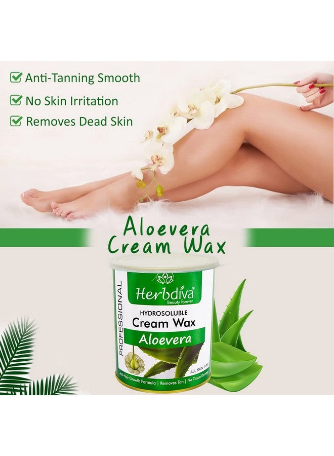 Herbdiva Aloe Vera Hydrosoluble Cream Wax 800g | Professional Care & Pure Way To Silky Smooth Skin| Made In India, Suitable For All Types Of Skins | Natural Ingredients - Image 2