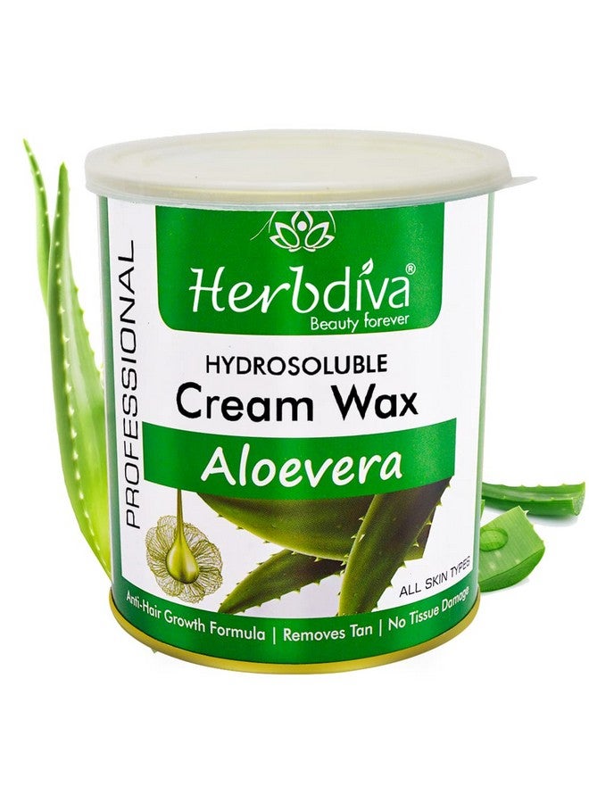 Herbdiva Aloe Vera Hydrosoluble Cream Wax 800g | Professional Care & Pure Way To Silky Smooth Skin| Made In India, Suitable For All Types Of Skins | Natural Ingredients - Image 1