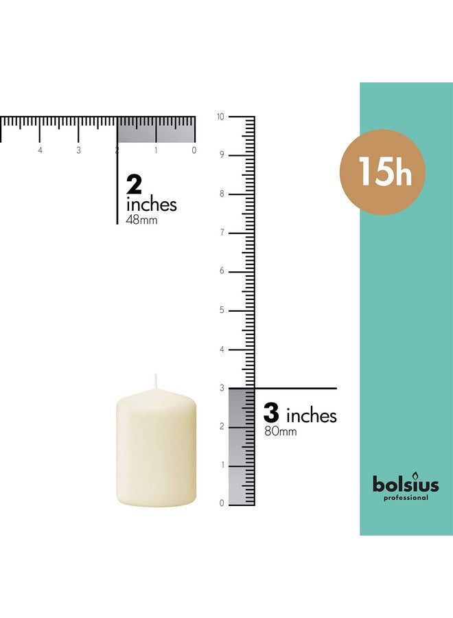 Bolsius Ivory Pillar Candles - 2x3 Inches - 20 Pack Unscented - Premium European Quality - Dripless, Smokeless, and Clean Burning Household Candles - Perfect for Wedding, Party, Dinner, And Home Décor - Image 2