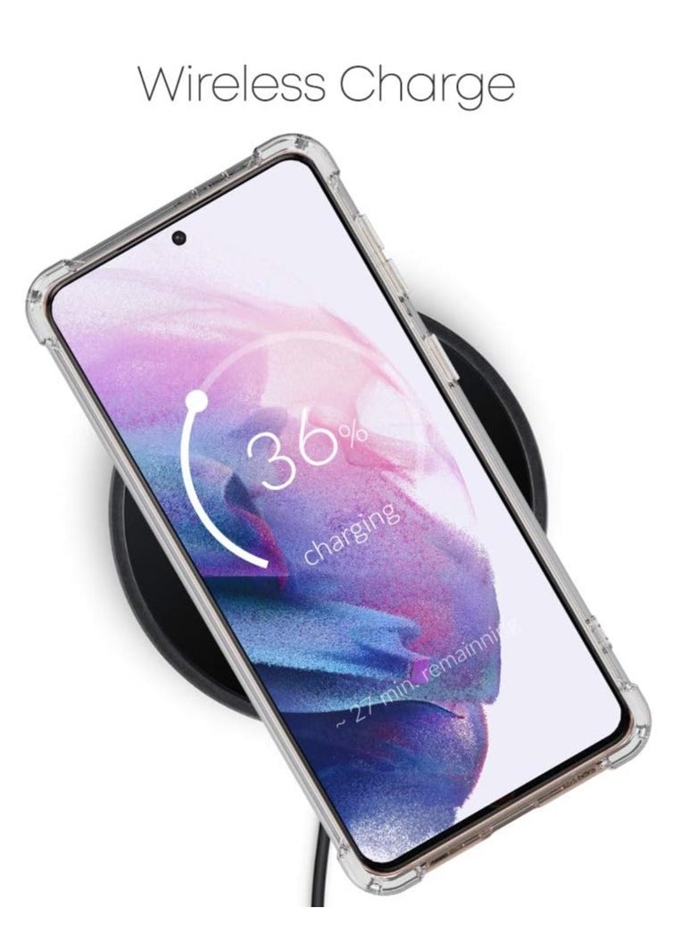 Raxoom Samsung Galaxy S21 FE Case Cover Protective Shock Absorption Bumper soft Transparent Case (Clear) - Image 5