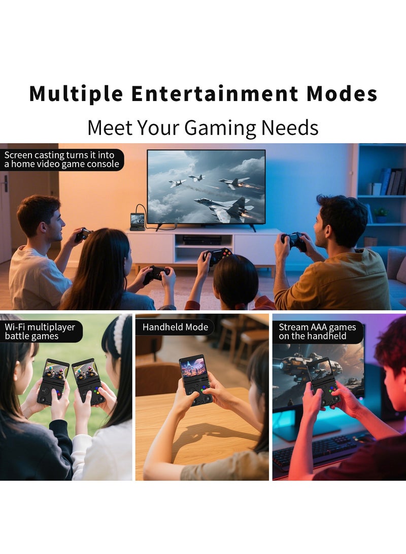 ANBERNIC  RG34XXSP Flip Handheld Gaming Console, 3.4-Inch IPS screen, Linux64-bit Single Player Gaming Console, 64G TF Dual Slot, 3300mAH Battery, WIFI Bluetooth, Portable Handheld Style Foldable Retro Video game player - Image 2