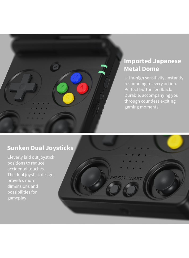 ANBERNIC  RG34XXSP Flip Handheld Gaming Console, 3.4-Inch IPS screen, Linux64-bit Single Player Gaming Console, 64G TF Dual Slot, 3300mAH Battery, WIFI Bluetooth, Portable Handheld Style Foldable Retro Video game player - Image 3