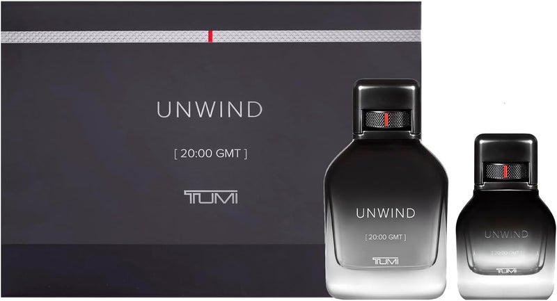 TUMI UNWIND [20:00 GMT] Gift Set - Warm Cologne for Men with Floral & Woody Fragrance Notes - 6.7 oz & 1.0 oz Eau de Parfum
