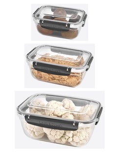 dunya Plastic Food Container 3 Pcs Set 0.8-1.4-4 Liter  - Image 1