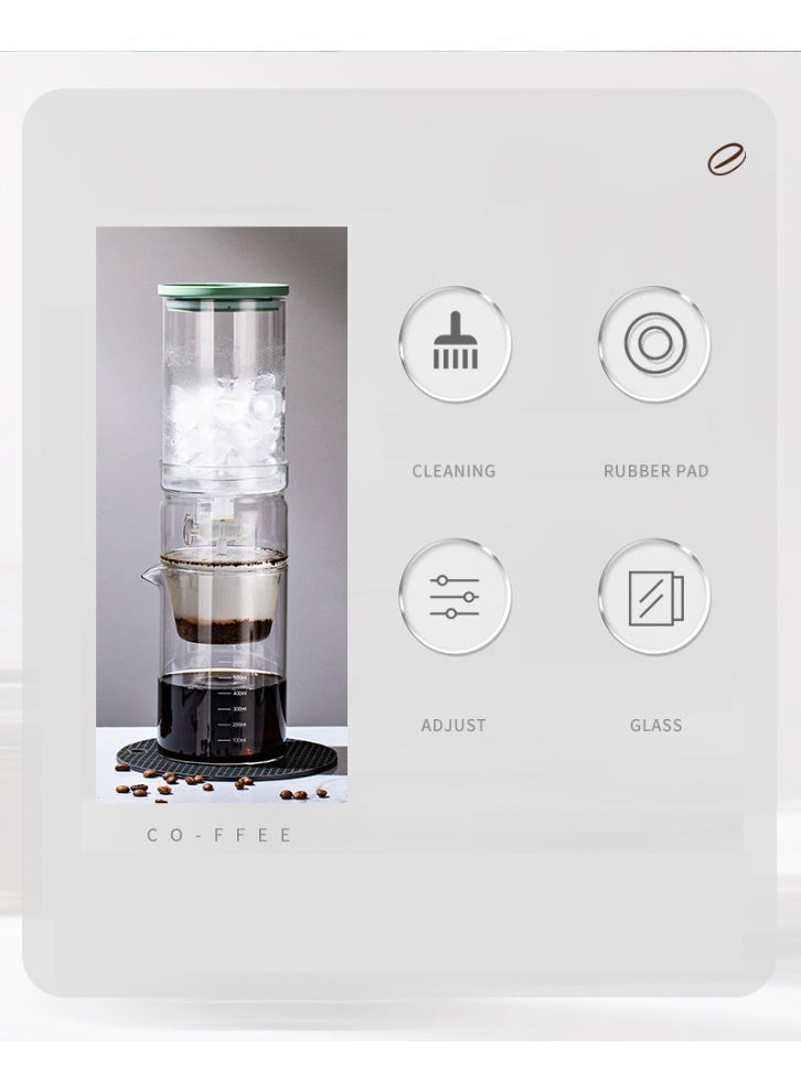 HOMESTAR Cold Brew Coffee Maker, 600ml Portable Cold Brew Coffee Maker, Glass Coffee Pot Ice Drip Pot for Cold Drinking Tea Cold Brew Coffee - Image 2