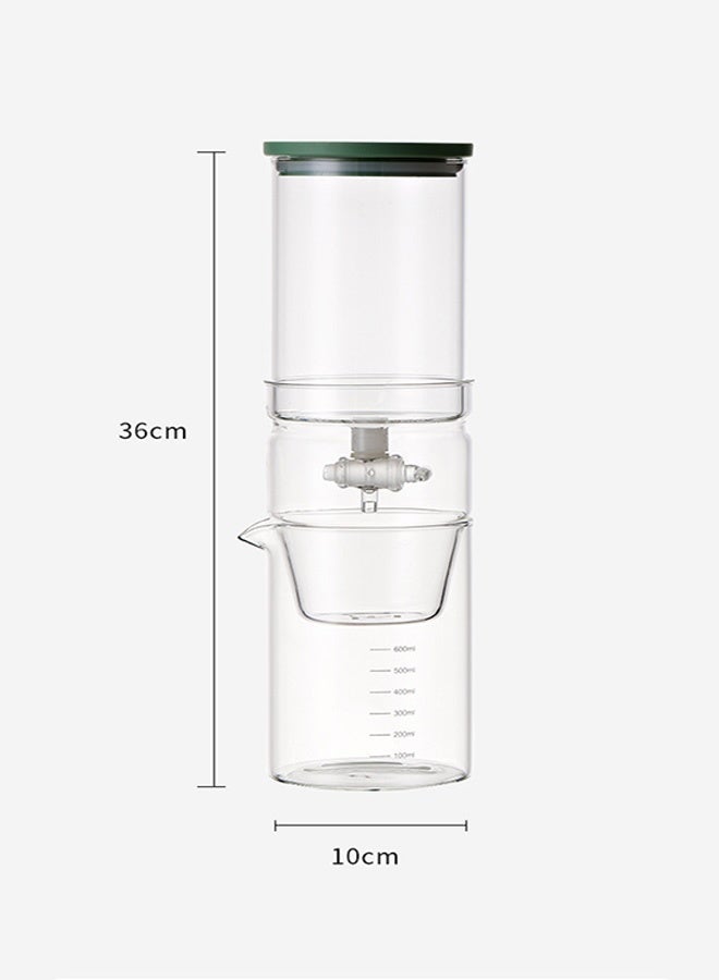 HOMESTAR Cold Brew Coffee Maker, 600ml Portable Cold Brew Coffee Maker, Glass Coffee Pot Ice Drip Pot for Cold Drinking Tea Cold Brew Coffee - Image 4