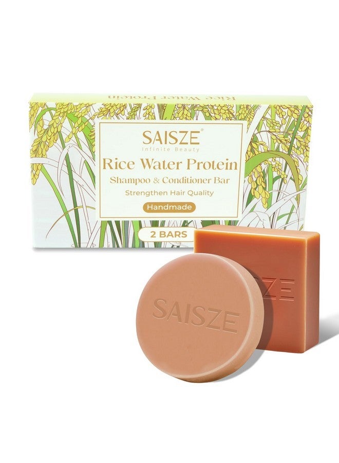 SAISZE Rice Water Shampoo Bar and Conditioner Set for Hair Soft and Strengthening, 2 Bars - Image 1